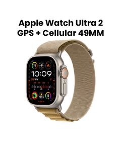 Apple Watch Ultra 2 GPS + Cellular 49mm Natural Titanium Case with Tan Alpine Loop - Small | MX4E3QA/A