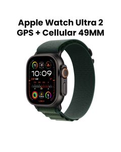 Apple Watch Ultra 2 GPS + Cellular 49mm Black Titanium Case with Dark Green Alpine Loop S | MX4Q3QA/A