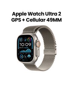 Apple Watch Ultra 2 GPS + Cellular 49mm Natural Titanium Case with Natural Titanium Milanese Loop - M | MX5R3QA/A