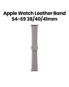 SwitchEasy Genuine Leather Watch Band with Magnetic Lock for Apple Watch Series 4-Series 9 38/40/41mm Gray | SAW341238GR24