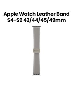 SwitchEasy Genuine Leather Watch Band with Magnetic Lock for Apple Watch Series 4-Series 9 42/44/45/49mm Gray | SAW459238GR24 