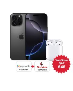 Apple iPhone 16 Pro Max 256GB Black Titanium + Airpods 2nd Gen Bundle