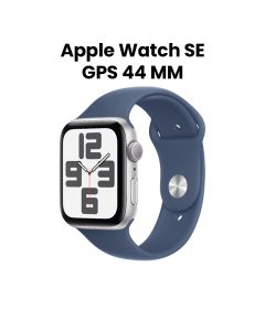 Apple Watch SE GPS 44mm Silver Aluminium Case with Denim Sport Band - S/M | MXEQ3QA/A