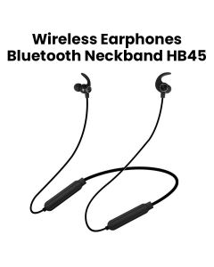 Heatz Wireless Earphones Bluetooth Neckband - Black | HB45