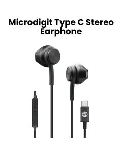 Microdigit Type C Stereo Earphone - Black | DE424T