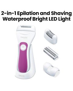 Beurer Epilator 2-in-1 Epilation & Shaving - Pink | HL76