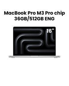 Apple MacBook Pro 16" M3 Pro Chip 12-Core CPU 18-Core GPU 36GB RAM 512GB SSD (English) - Silver | MRW63ZS/A