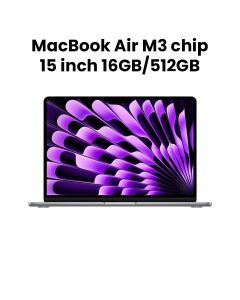 Apple MacBook Air 15.3" M3 Chip 10-Core GPU 16GB RAM 512GB SSD (English/Arabic) - Space Gray | MXD13AB/A