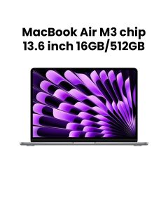 Apple MacBook Air 13.6" M3 Chip 10-Core GPU 16GB RAM 512GB SSD (English/Arabic) - Space Gray | MXCR3AB/A