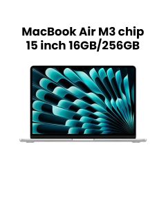 Apple MacBook Air 15.3" M3 Chip 10-Core GPU 16GB RAM 256GB SSD (English) - Silver | MC9E4ZS/A
