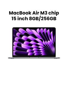 Apple MacBook Air 15.3" M3 Chip 10-Core GPU 8GB RAM 256GB SSD (English/Arabic) - Space Gray | MRYM3AB/A