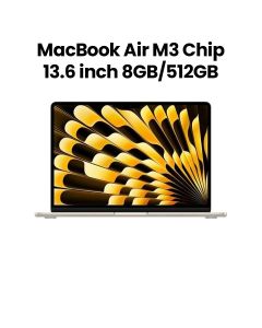 Apple MacBook Air 13.6" M3 Chip 10-Core GPU 8GB RAM 512GB SSD (English) - Starlight | MRXU3ZS/A