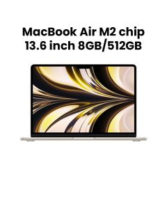 Apple MacBook Air 13.6" M2 Chip 10-Core GPU 8GB RAM 512GB SSD (English) - Starlight | MLY23ZS/A