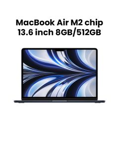 Apple MacBook Air 13.6" M2 Chip 10-Core GPU 8GB RAM 512GB SSD (English/Arabic) - Midnight | MLY43AB/A