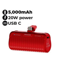 Moxedo Capsule Mini USB-C Power Bank 5000mAh - Red | MX-CPB025-RD