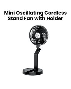 Moxedo Wall Mount Oscillating & Foldable Fan with Rechargeable Battery - Black | MX-DF012