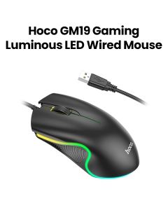 HOCO Enjoy Gaming Luminous Wired Mouse - Black | GM19