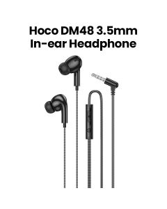 HOCO Rock Wire Control Earphones with Microphone - Black | DM48