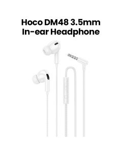 HOCO Rock Wire Control Earphones with Microphone - White | DM48
