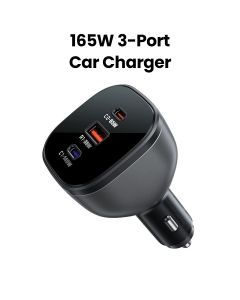 Acefast 165W 3-Port Car Charger (2*USB-C+USB-A) - Black | B14