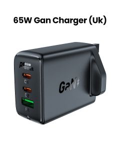 Acefast PD65W GaN Charger (2*USB-C+USB-A) UK - Black | A44