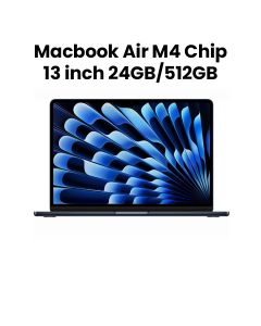 Apple MacBook Air 13-inch Apple M4 Chip with 10-Core CPU and 10-Core GPU 24GB 512GB SSD - Midnight |MC6C4AB/A