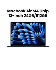Apple MacBook Air 13-inch Apple M4 Chip with 10-Core CPU and 10-Core GPU 24GB 512GB SSD - Midnight |MC6C4ZS/A