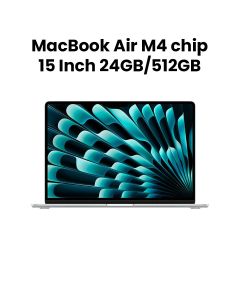 Apple 15-inch MacBook Air: Apple M4 chip with 10-core CPU and 10-core GPU, 24GB, 512GB SSD - Silver |MC6J4AB/A