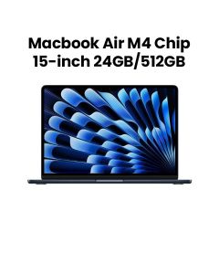 Apple MacBook Air 15-inch M4 Chip 10-Core CPU 10-Core GPU 24GB RAM 512GB SSD - Midnight |MC6L4ZS/A
