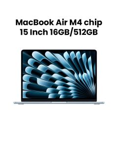 Apple 15-inch MacBook Air: Apple M4 chip with 10-core CPU and 10-core GPU, 16GB, 512GB SSD - Sky Blue |MC7C4AB/A