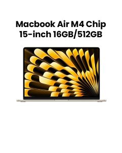 Apple MacBook Air 15-inch M4 Chip 10-Core CPU 10-Core GPU 16GB RAM 512GB SSD - Starlight |MW1K3AB/A