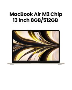 Apple 13" MacBook Air with Apple M2 Chip 8-Core CPU & 10-Core GPU, 512GB - Starlight |MLY23AB/A