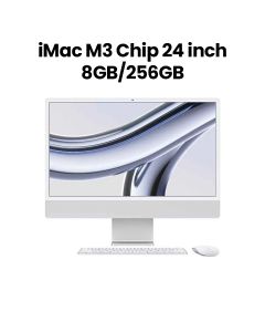 Apple 24-inch iMac Retina 4.5K, M3 Chip (8-core CPU, 8-core GPU), 256GB SSD - Silver | MQR93ZS/A