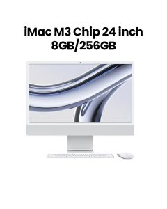 Apple 24-inch iMac Retina 4.5K, M3 Chip (8-core CPU, 10-core GPU), 256GB SSD - Silver | MQRJ3ZS/A