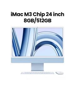 Apple 24-inch iMac Retina 4.5K, M3 Chip (8-core CPU, 10-core GPU), 512GB SSD - Blue | MQRR3ZS/A