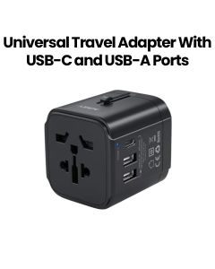 Aukey Universal Adapter with 3 USB Ports - Black |PA-TA01 BK