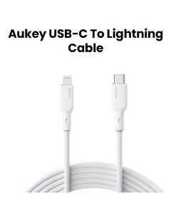 Aukey 1M Silicone USB C to Lightning Cable - White |CB-SCL1-WH