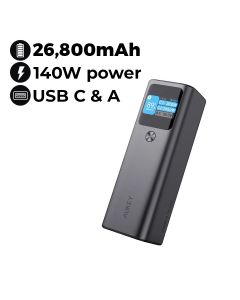 Aukey 26800mAh Power Bank with 140W PD - Gray |PB-Y45-GY
