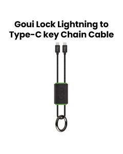 Goui Lock USB C to Lightning Key Chain Cable (C94) - Black |G-NT15-8PIN-KC-K