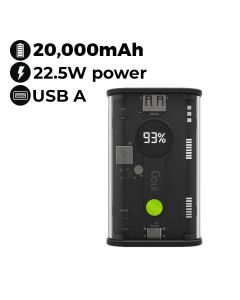 Goui Nano20 Pro Fast Charging PD Digital Screen 20000mAh Power Bank - Black |G-TPB20PRO-T