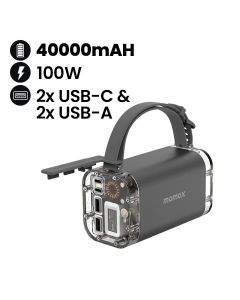Momax iPower Stone Mini 40000mAh 100W Portable Power Station - Grey|PB03S