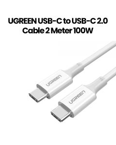 UGREEN USB-C to USB-C 2.0 Cable 2 Meter 100W - White | UG-CBL-US300-USBC-C-100W-2M-WH