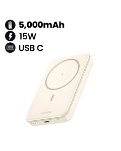 UGREEN 5,000mAh Mini Magnetic Wireless 15W Power Bank (White) | UG-PB-Msafe-PB560-5000C