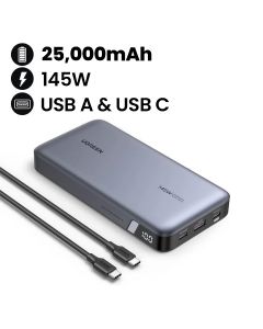 UGREEN 25,000mAh 145W Two-Way Fast Charging Power Bank (Gray) | UG-PB-PB205-25000PD