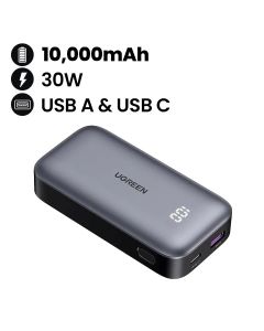 UGREEN 10,000mAh Mini Quick Charging 30W Power Bank (Gray) | UG-PB-PB502-10000C-30W