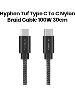Hyphen TUF Type-C to Type-C Cable 100W 30cm – Black | HCB-C03100W4701