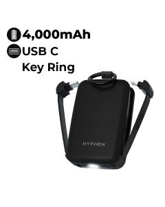 Hyphen Rescue Key Ring Emergency Power Bank – Black | HPB-KREBK1113