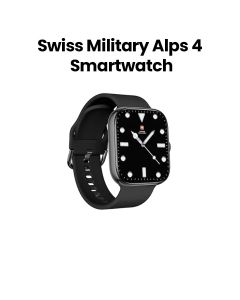 Swiss Military Smartwatch Black Frame with Black Silicon Strap | SM-WCH-ALPS4-BLKF-BLKSS
