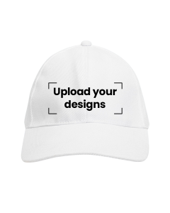 Cotton Cap Printed with Your Personalized Design - White