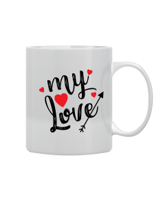 White Mug Printed in Everlasting Love